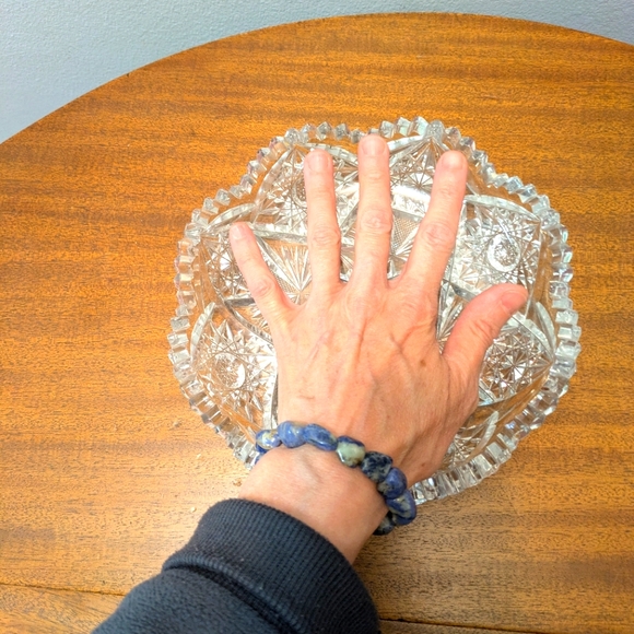 Vintage American Brilliant Deep Cut Leaded Crystal Dish....